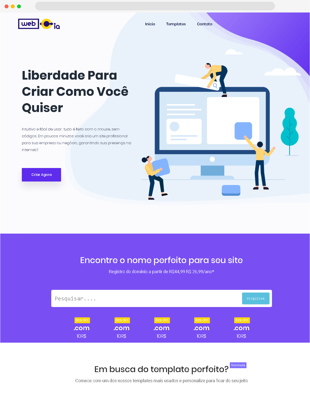 imagem página webcia representando criação de sites em cuiabá